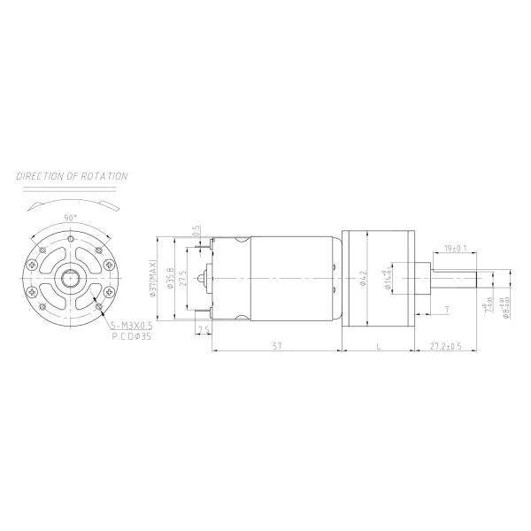 Reversible 42mm Low Noise 24v 12v Dc Gear Motor 300rpm 800rpm 20kgcm 30kgcm
