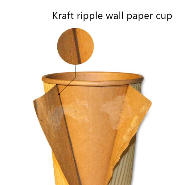 3-22oz Disposable Single Wall Kraft Paper Cup For Coffee & Hot Drinks