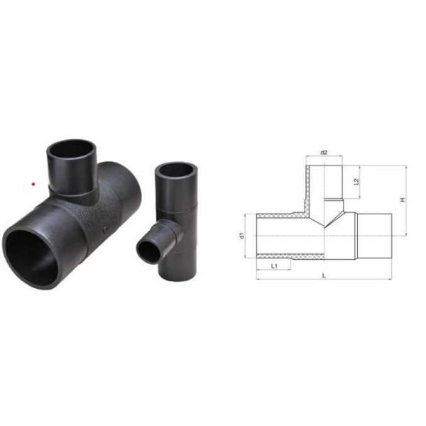 PE DN63-DN315 SDR11 SDR17 SDR17.6 Butt Fusion Reducing Tee Pipe Fitting