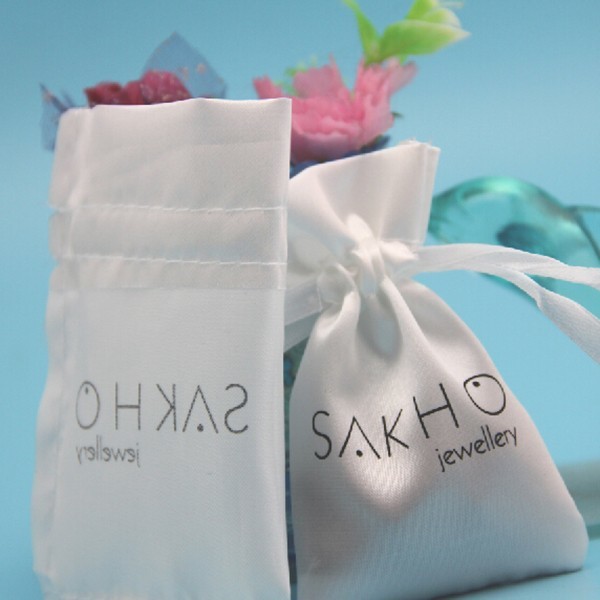 Colorful Satin Drawstring Bag Ribbon String For Soap Gift Custom Made