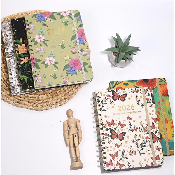 Lined Ruling Spiral Hardcover Notebook with 100 Pages and Embossed Design Technique