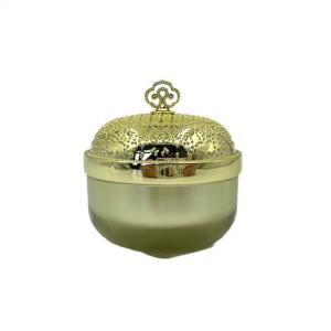 China Golden Clear Plastic Cosmetic Containers Luxury Cream Jar 5g 15g Round Metallized wholesale