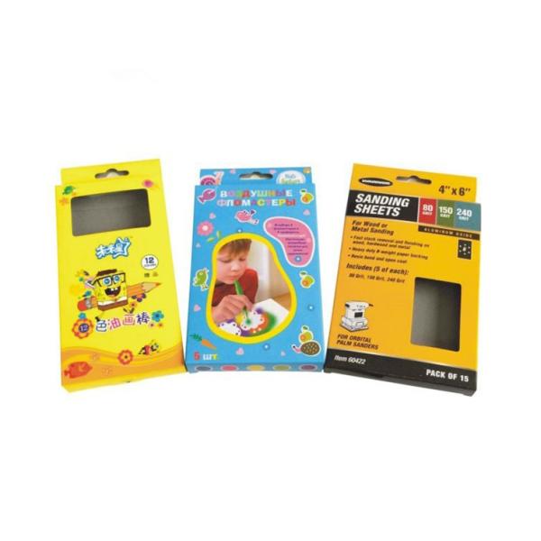 Bespoke Crayon Packaging Cardboard Toy Box Cute Appearance With Hanger