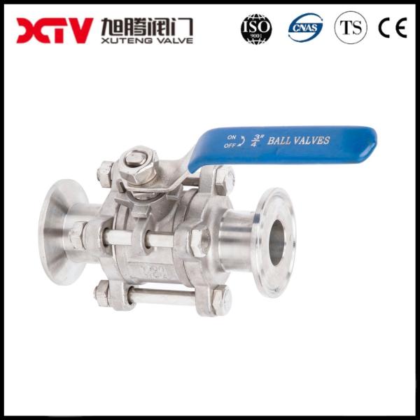 Xtv Clamp End 3PC Ss Ball Valve with ISO5211 Mounting Pad Floating Ball