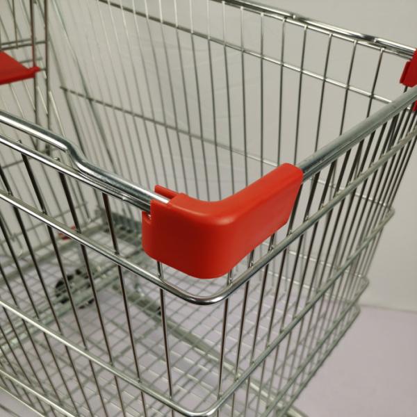Galvanized American Type Grocery Shopping Trolley 210L Metal Shopping Cart