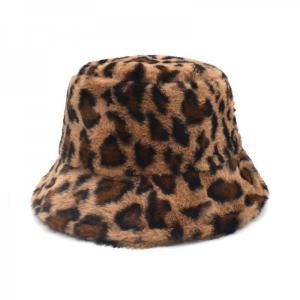China Designer Winter Hats Leopard Fishermans Fur Bucket Hat Fur Bucket Warm Hat for Women on sale