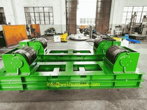 China 100T Tank Turning Rolls , Pipe Roller Stand With Wide PU Wheel Steel Band on sale