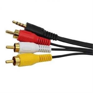 China High grade gold flash audio cable 3 in 1 RCA tp 3.5mm male Cable for audio & video wholesale