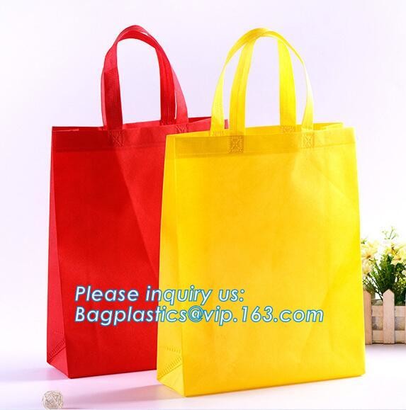 eco friendly non woven bag, Custom logo printed yellow non woven gift pouch drawstring non woven bag, BAGEASE, PAK, PKG