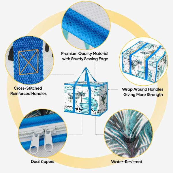 Heavy Duty cool duffle bags Insulated Reusable Grocery Collapsible Cooler For Travel