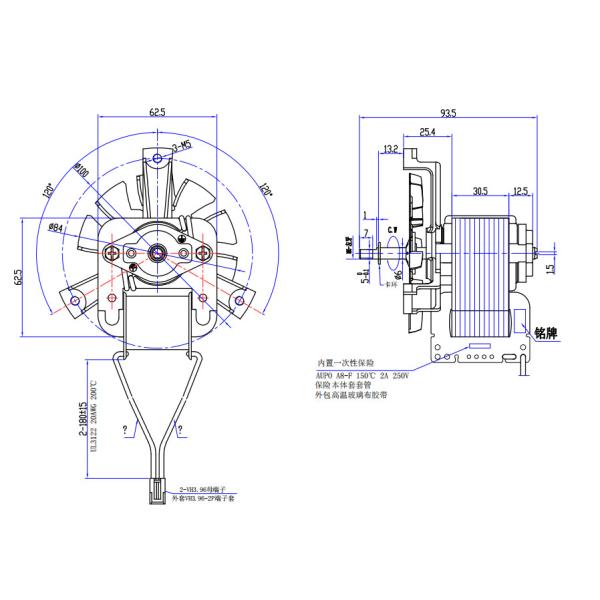 Toaster Oven 2900 RPM 230V 50Hz Motor 30mm Stack With Strong Power