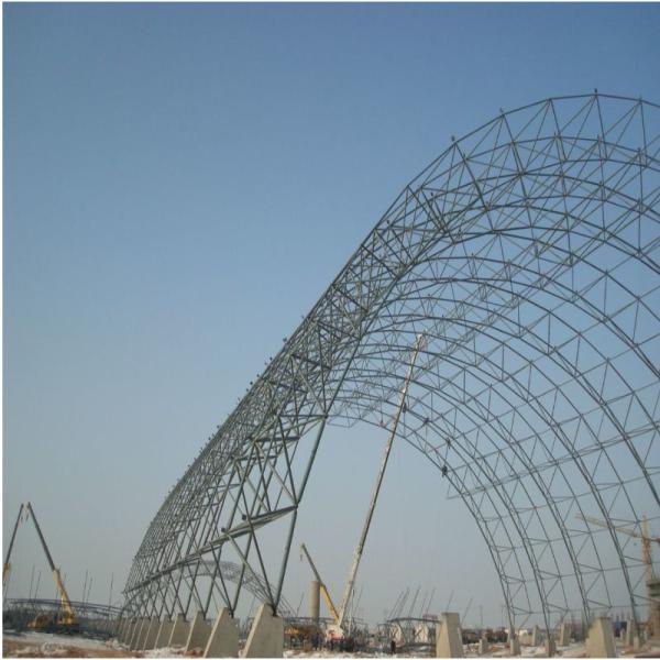 Stability Q235 Steel Space Frames Structure Building 100-300m For Coal Storage