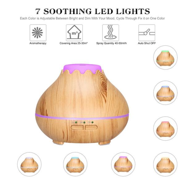 Auto Shut Off 150ml Ultrasonic Wood Grain Aromatherapy Diffuser