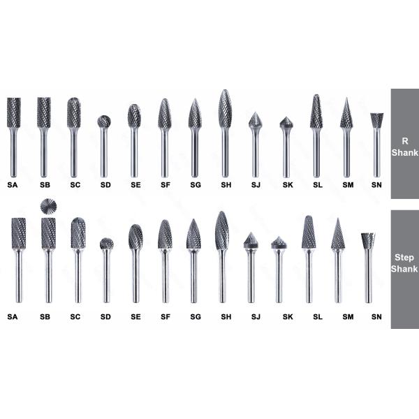 CNC Engraving Carbide Wood Carving Bits Good Mechanical Stability Carbide Burr Cutter