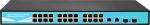 24-Port Faster PoE Switch 48V, IEEE 802.3af/at Standard +2*Gigabit Up-Link Port