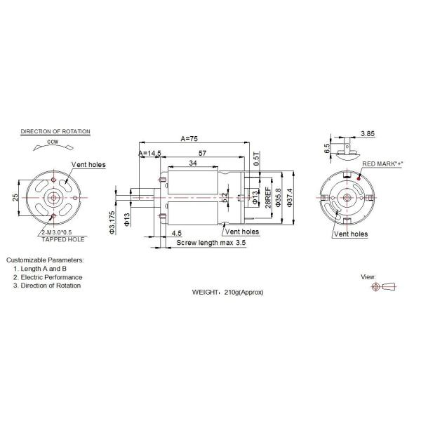 High torque high speed 12 volt mini dc motor for model car / carbon brush dc motor 6v 12v 24v