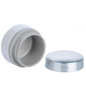 China 50ml Grey White Plastic Face Cream Jar With Silver Cap Unisex Frosted Plastic Jar wholesale