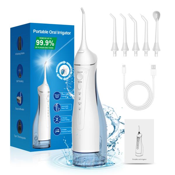Customizable 300ml IPX7 Electric Water Flosser for Tooth Cleansing and Whitening