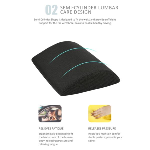 Super Thin Memory Foam Back Cushion Mesh Fabric Outer Cover Lower Back Pain