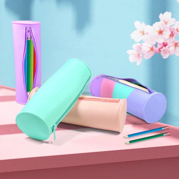 Stylish Silicone Pencil Pouch Portable and Waterproof Pen Bag for Office Supplies