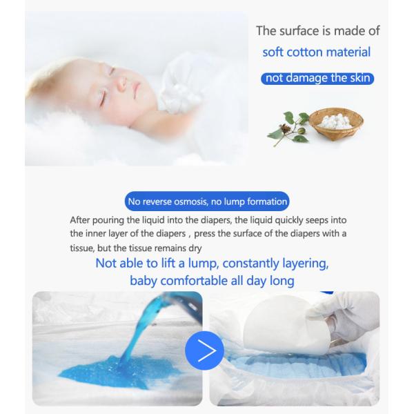 Heeppo Manufacture Wholesale Newborn White Cotton Biodegradable Soft Grade A Cloth Like FilmBaby Disposable Diaper
