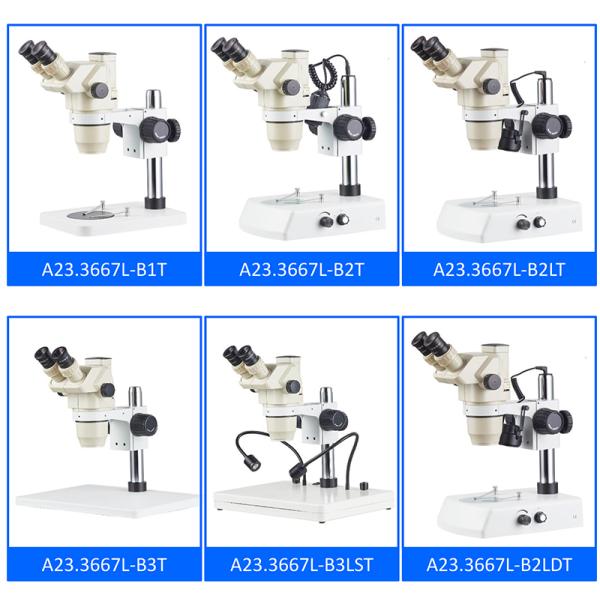 A23.3667L OPTO-EDU 6.7x - 45x Stereoscopic Zoom Microscope With Pole Stand
