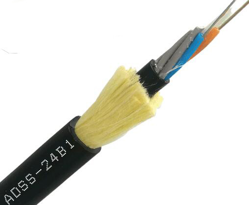 G652D ADSS Fiber Cable All Dielectric Self Supporting Optical Aerial 24 Core Fiber Cable