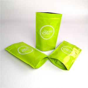 China Custom Printed Recyclable Kraft Paper Bag Green Tea Packaging SGS / FDA Approval wholesale