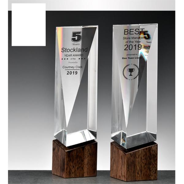 Individualized Custom Resin Trophies Crystal And Solid Wood Combination Trophy