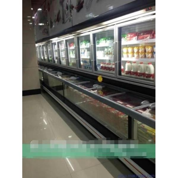 Vertical 1.8m 2.5m Combination Freezer For Supermarket Easy Moving