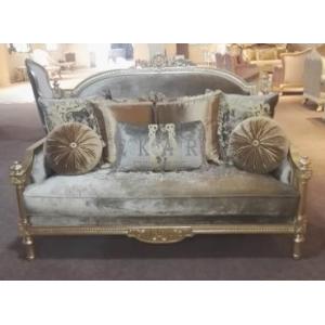 China Velvet Sectional Antique Wooden Sofa Set on sale
