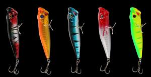 China 5 Colors 9CM/11g Perch,Catfish Plastic Hard Sea Bait Casting Trolling Popper Fishing Lure wholesale