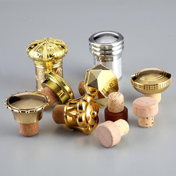 Whiskey Bottle Cap for Vodka Liquor Wine Brandy Fancy Aluminium T Cork Glass Stopper