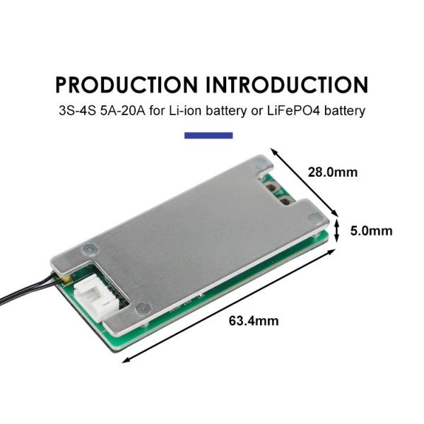 10A 4S Smart BMS , 12v battery protection board With Balancer 2mm Thickness