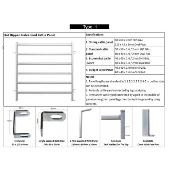 Oval Bar 6ft High Heavy Duty Galvanized Corral Panels For Cattle Feeding