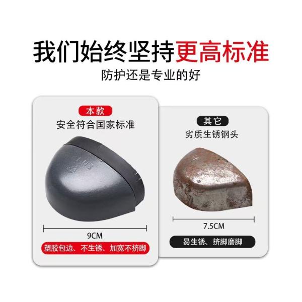 OEM Black High Top Microfiber Leather Security Work Boots with EN-standard Steel Toe and Puncture Resistant Midsole