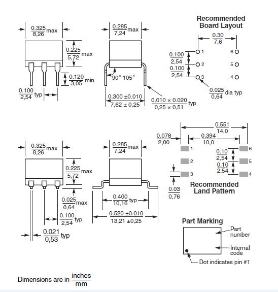 WB1015-SML 3+3 Pin Gate Drive Transformer For Pulse Application
