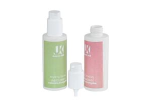 China PMU Inorganic Biodegradable Packaging Bottle With PP PCCR Cream Pump For Lotions 100ml on sale