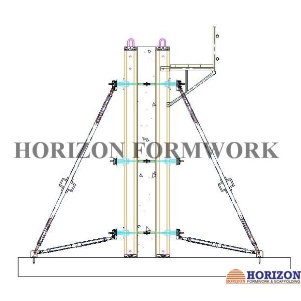 Adjustable Wall Formwork Systems Panel Strut , Flexible Concrete Formwork Secure