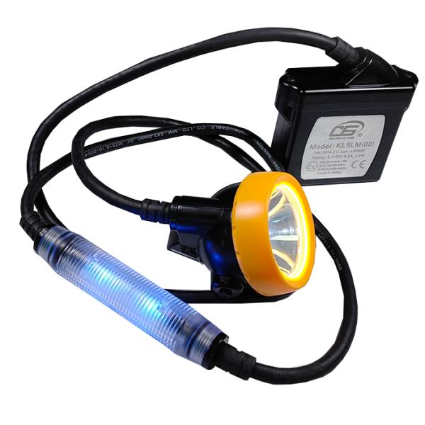 20000Lux IP68 Waterproof LED Mining Headlamp with Blue Rear Light