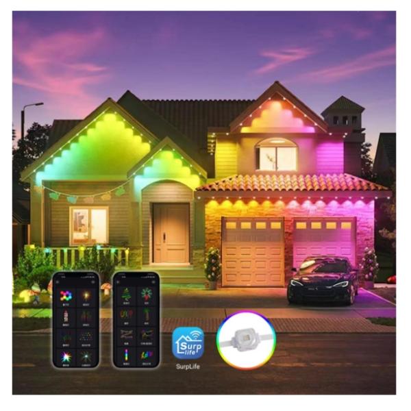 Smart Christmas LED Permanent String Point Light , Outdoor LED Eaves Light PC Shell Glue IP67 Waterproof