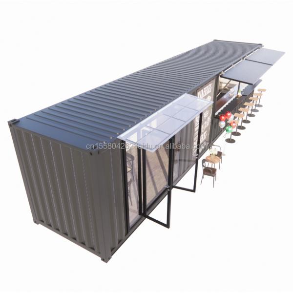 Galvanized Steel Square Tubes Main Structure 20ft-40ft Custom Modular Container Coffee Shop Food Stall with Modern Design