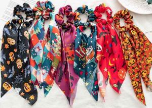China Autumn winter Christmas scrunchies Halloween festival streamer lady decorative hair bands accessories wholesale