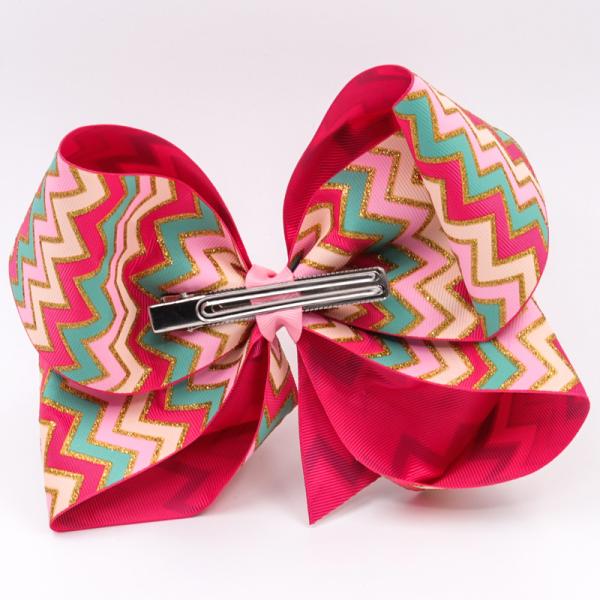 Decorative Butterfly Hair Bow Stripe Patterned Grosgrain Fabric Type