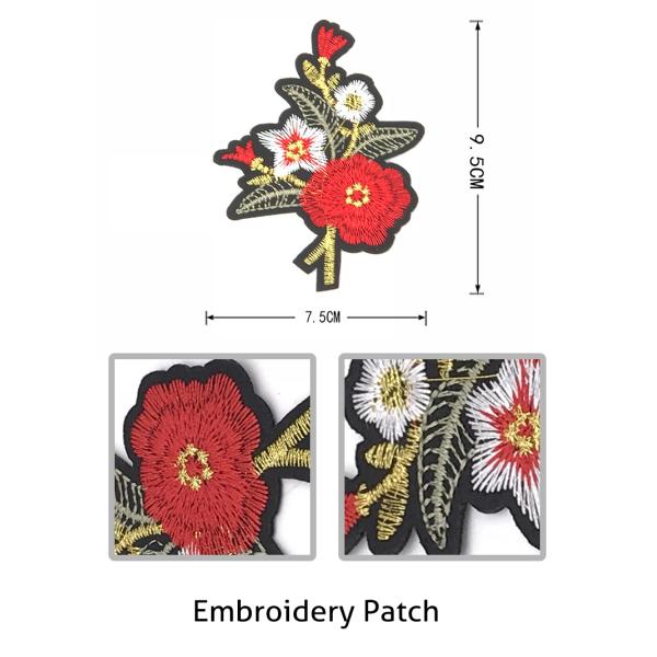 Factory Custom Style Embroidery Patch, Flower Embroidery Patch#C10018
