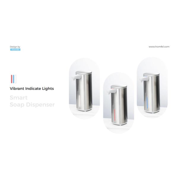 Touch-Free Rechargeable Sensor Liquid Soap Pump Dispenser , Polished Stainless Steel