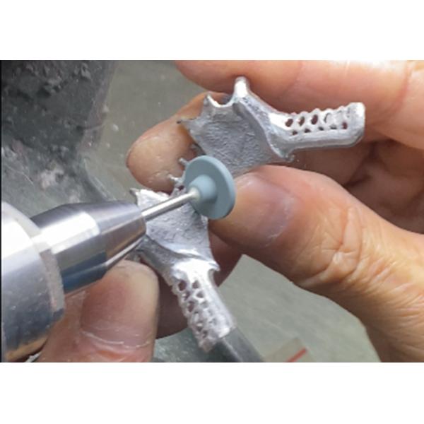 Titantium Cast Partial Dentures With Clasps Rests Along With Teeth Set Up