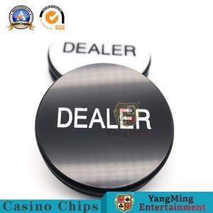 China 7 X 2cm Plastic  Poker Texas Dealer Button Two Face Deluxe Jumbo Black Crystal Engraving on sale