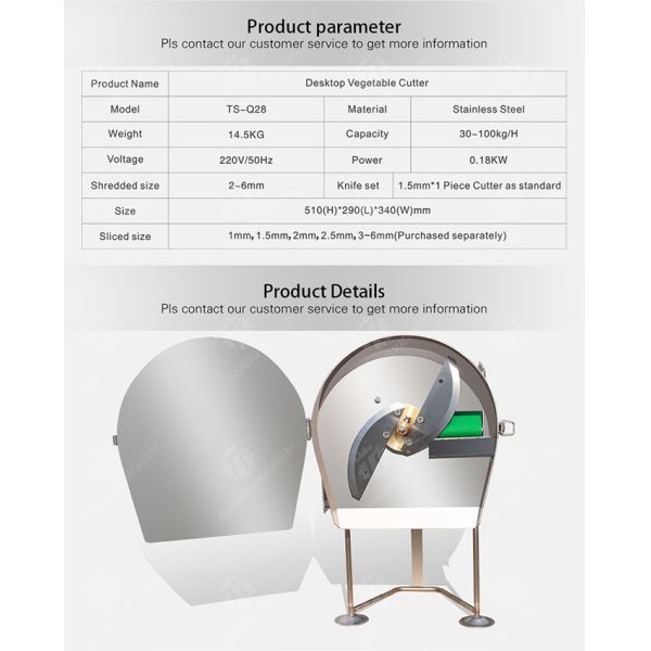 SS304 Vegetable Processing Machine Mini Electric Tabletop Onion Slicer Food Processor