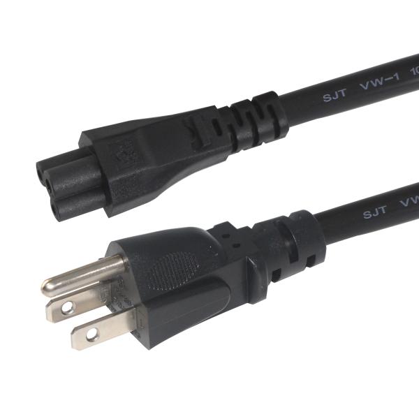 NEMA 5-15P to C5 Power Cord 110V for Laptop 125V US Standard